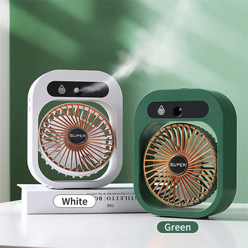 USB Rechargeable Misting Fan - Portable Air Cooler & Humidifier