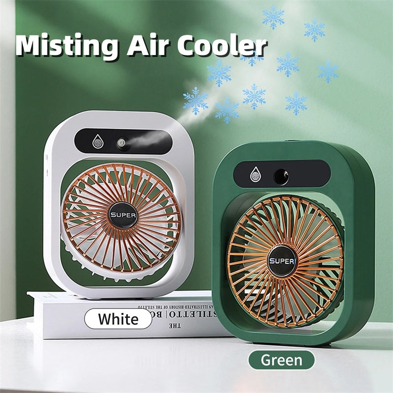 USB Rechargeable Misting Fan - Portable Air Cooler & Humidifier